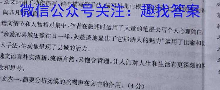 学林教育 2024年陕西省中考模拟自查试卷/语文