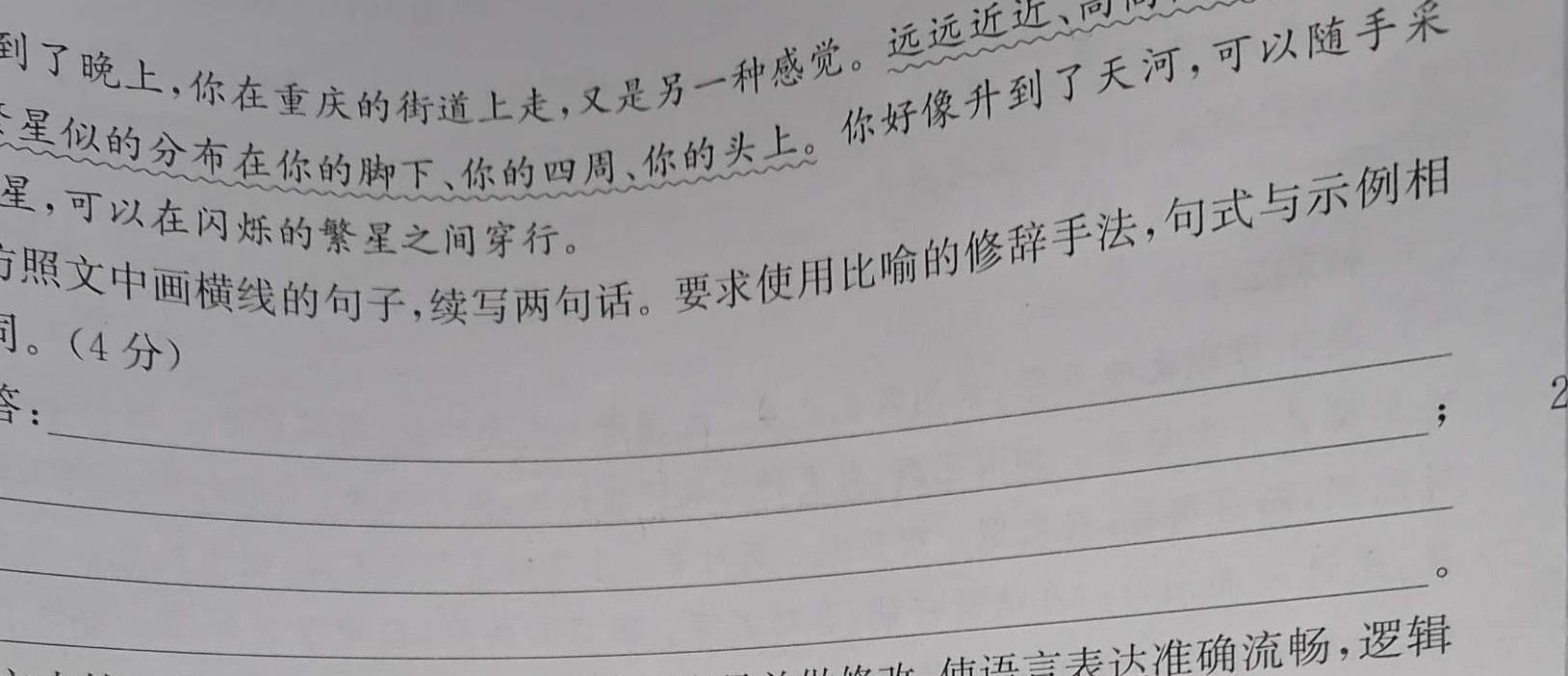 [今日更新]陕西省2024年高考全真模拟考试(2024.05)语文试卷答案