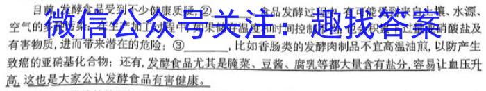 陕西省2024届高三第三次校际联考/语文