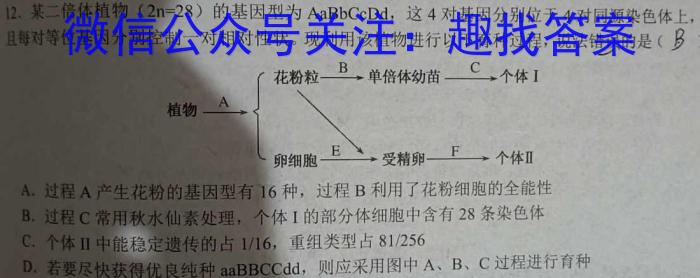 河北省2023-2024学年度第二学期学业水平测试八年级#生物学试题答案