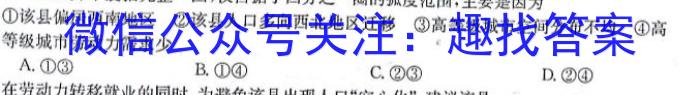 安徽省2023-2024学年第二学期八年级综合素养测评［PGZX F-AH□］地理试卷答案