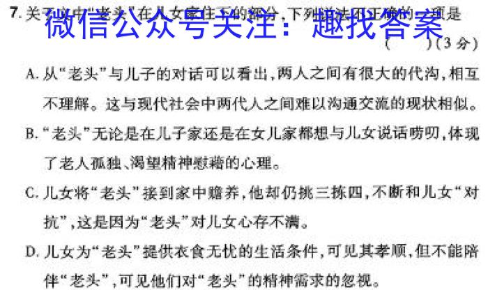 安徽省示范高中培优联盟2024年春季联赛(高二)语文