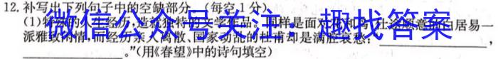 [阳光启学]2024届全国统一考试标准模拟信息卷(三)3/语文