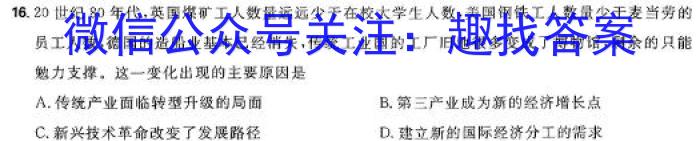 陕西省2023~2024学年度九年级最新中考信息卷 7L R-SX历史试卷