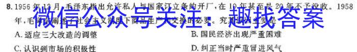 百师联盟2023-2024高二下学期阶段测试卷(一)历史试卷答案