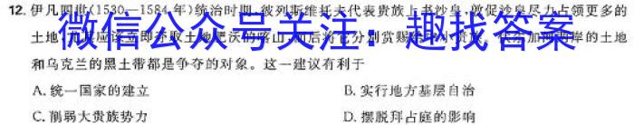 安徽省2024届九年级下学期2月联考历史试卷答案