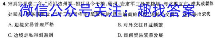 湖南省2024年初中学业水平考试模拟试卷历史试卷答案