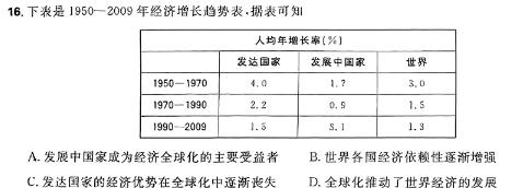 2024届NT普通高等学校招生全国统一模拟试卷(二)历史