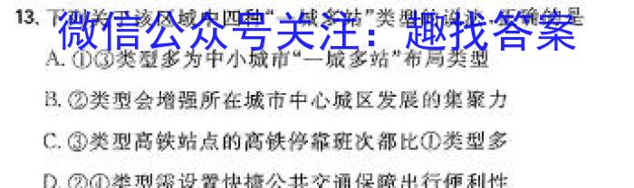 2024年秋季鄂东南省级示范高中教育教学改革联盟学校起点考试（高二年级）地理试卷答案