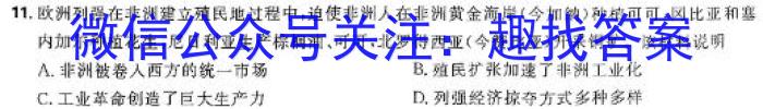 陕西省2023-2024学年度八年级第一学期阶段性学习效果评估历史试卷答案