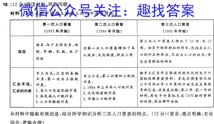 江西省2023-2024学年高一期末教学质量检测历史试卷答案