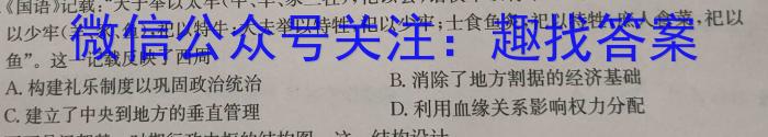 2024年湖南省普通高中学业水平合格性考试高一仿真试卷(专家版二)历史试卷答案