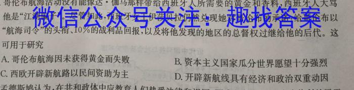 2024年陕西省初中学业水平考试全真模拟(八)8历史试卷答案