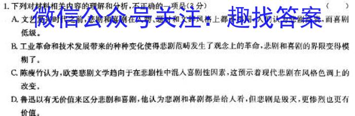 安徽省毛坦厂中学2023~2024下学期期中考试高一(241728D)语文