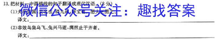 黑龙江省2023至2024第一学期高二期末考试(2024.1)(9119B)/语文