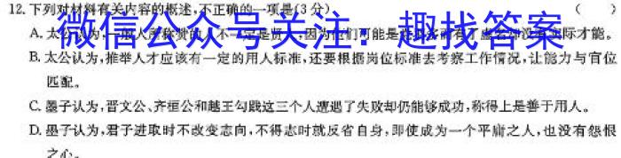 安徽第一卷·2023-2024学年安徽省九年级教学质量检测七Ⅶ(5月)语文