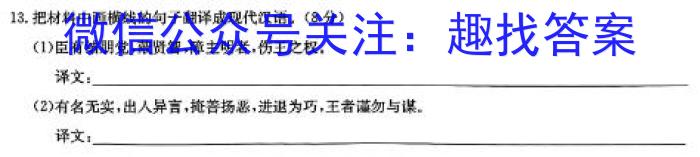 河南省2023-2024九年级全学年学业评估试卷(A)语文