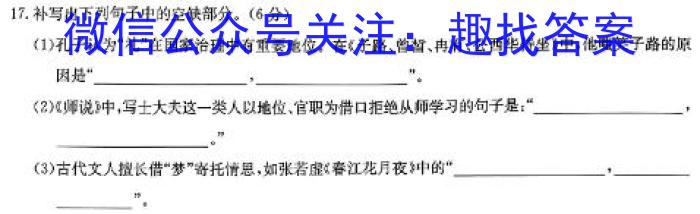 安徽省合肥市2023/2024学年度第一学期八年级期末教学质量抽测语文