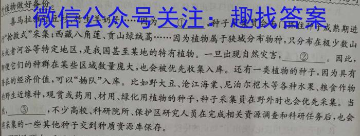 河南省安阳市二〇二四年九年级教学质量抽测语文