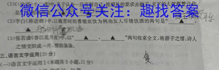 2024年1月济南市高三期末学习质量检测语文