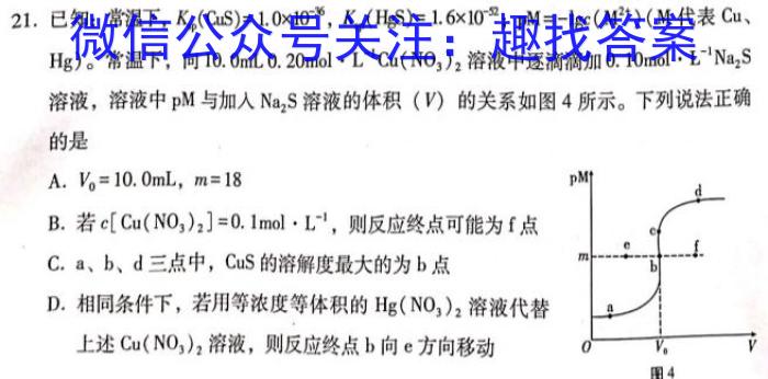 湖北省孝感高中2024级高一起点考试化学