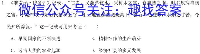 陕西省2023-2024学年度第一学期七年级期末调研试题（卷）E历史试卷答案