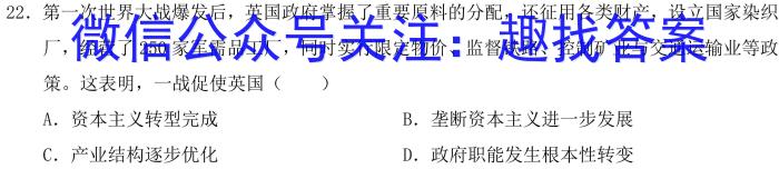 广东省深圳市宝安区高三期末考试(24-256C)历史试卷答案