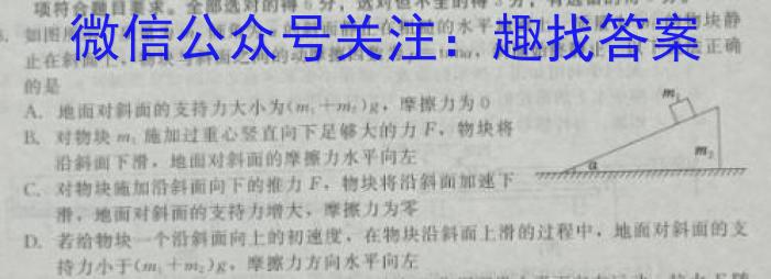 百师联盟 2024届高三信息押题卷(一)(百N)物理`