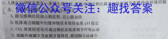 皖智教育 安徽第一卷·2024年中考安徽名校大联考试卷(二)2生物