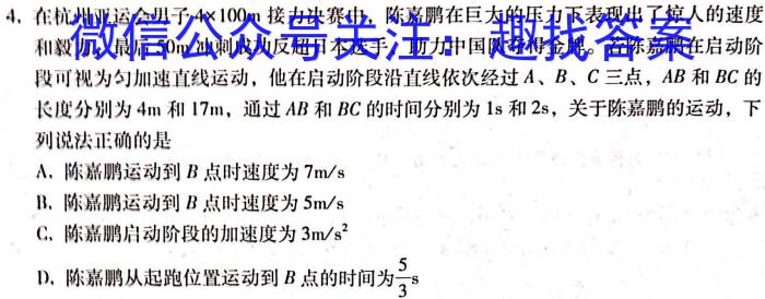 开卷文化2024普通高等学校招生全国统一考试冲刺卷(一)物理`