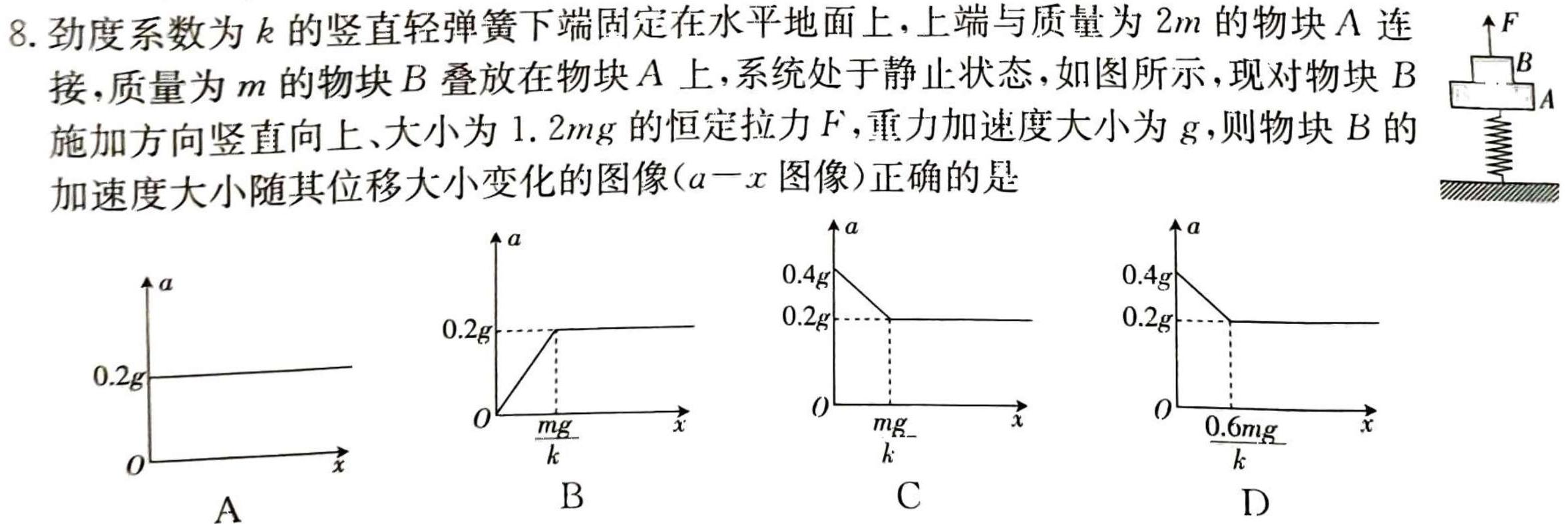 [今日更新]稳派联考·上进联考2023-2024学年高三年级5月统一调研测试.物理试卷答案