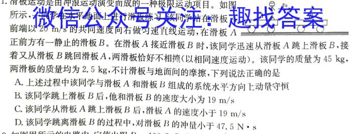 2024年河北省初中毕业生升学文化课考试物理试卷答案