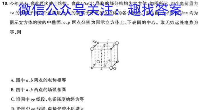 衡水金卷·2024届高三年级2月份大联考（LL）物理`