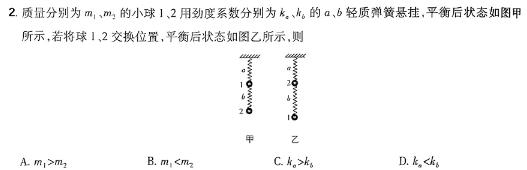 衡水大联考·河北省2025届高三年级摸底联考-(物理)试卷答案