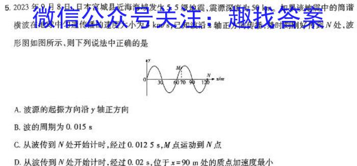 ［泰安二模］山东省泰安市2024届高三二轮检测物理试卷答案