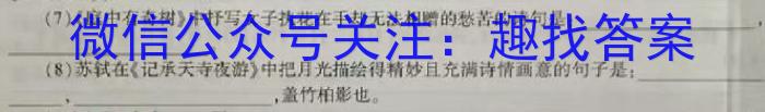 安徽省萧县2023-2024学年度第一学期九年级期末教学质量监测/语文