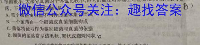 2024年普通高等学校招生全国统一考试金卷(四)4生物学试题答案