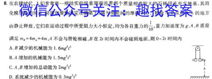 河北省石家庄市第二十八中学2025届九年级开学练习考试物理试卷答案