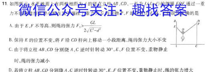 2024年河北省初中毕业生升学文化课考试模拟试卷（XX二）物理试题答案