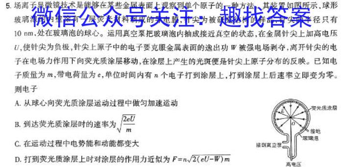 中原名校2024年高三年级高考备考精英联赛调研卷物理试卷答案