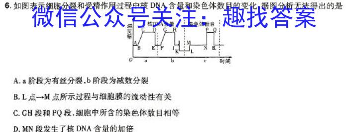 九师联盟 2024届高三2月开学考S试题生物学试题答案