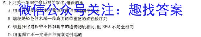 沈阳市2023-2024(下)联合体高二期中检测生物学试题答案