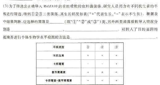广东省2024届高三年级综合能力测试（3月）生物