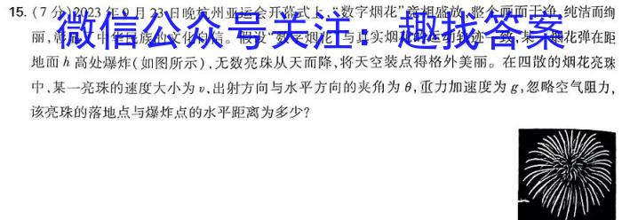 安徽省2023~2024学年度九年级上学期期末综合评估 4L R-AH物理试卷答案