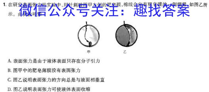 2024届安徽省新高考押题卷(◇)物理`