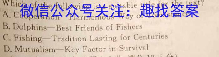 安徽省泗县2023-2024学年度第二学期七年级期中质量检测英语试卷答案