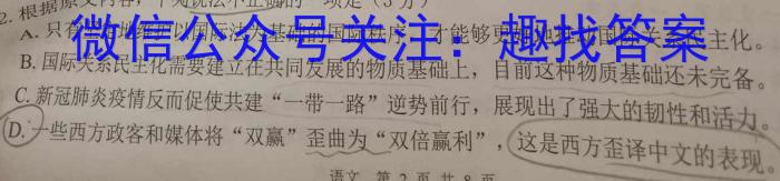 名思教育 2024年河南省普通高中招生考试试卷(题名卷)语文