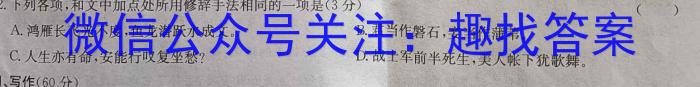 安徽省2024年九年级3月考试（无标题）语文