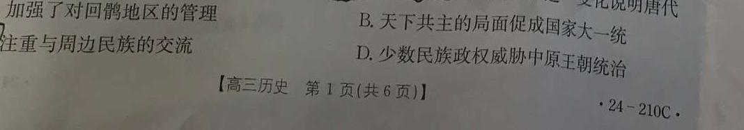 ［八年级］2024年中考总复习专题训练（一）SHX历史