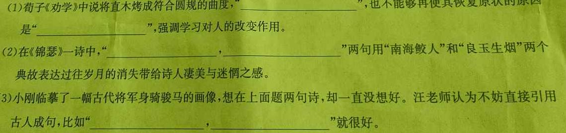 [今日更新]2024届衡中同卷调研卷新高考版A语文试卷答案